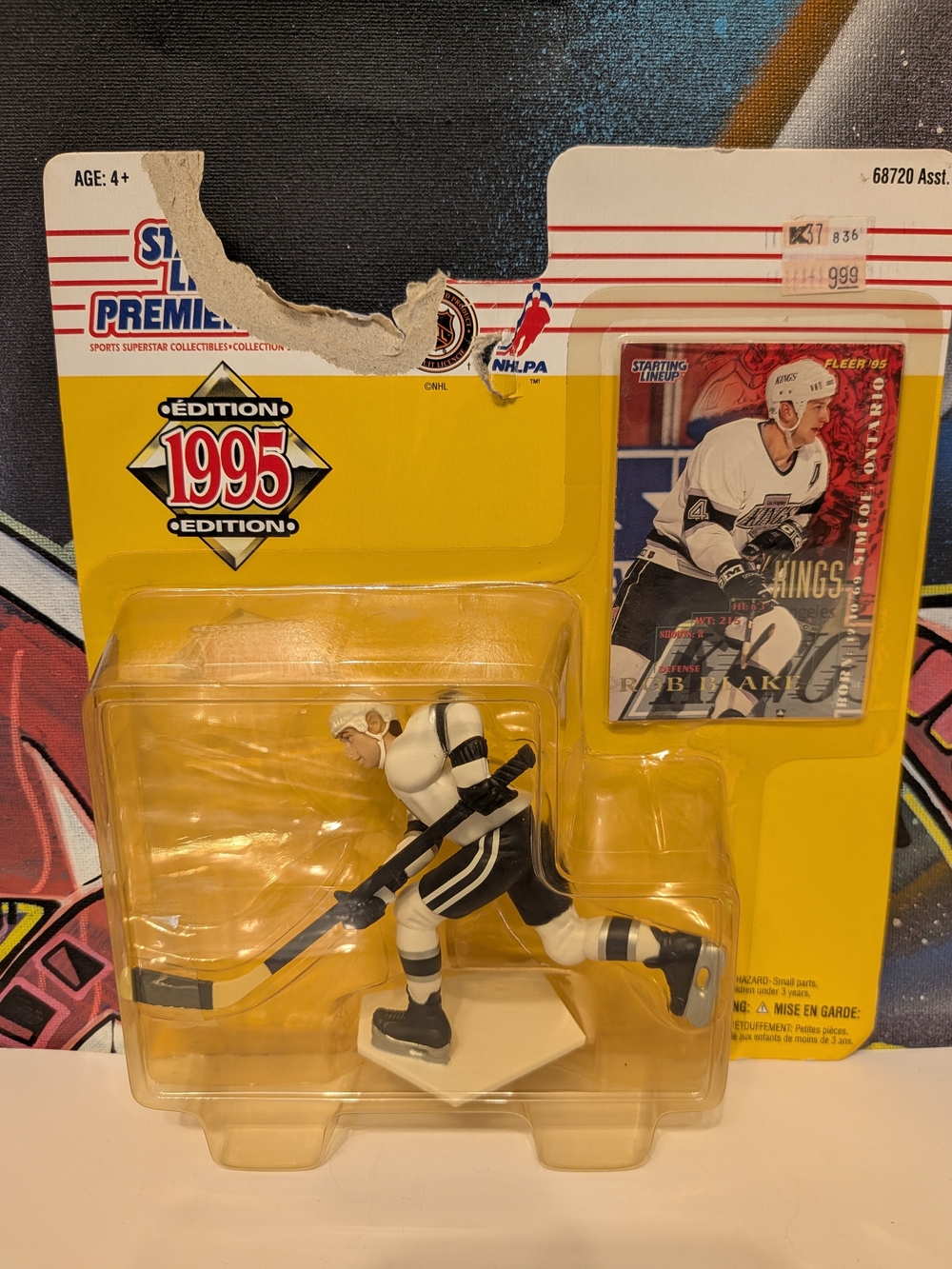 1995 Rob Blake Hockey Figure - LA Kings, Starting Lineup (SEALED - DAMAGED PCKG)